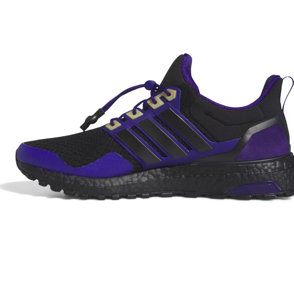 **NWT** Adidas Black/Purple Washington Huskies Running Shoes - Picture 2 of 8